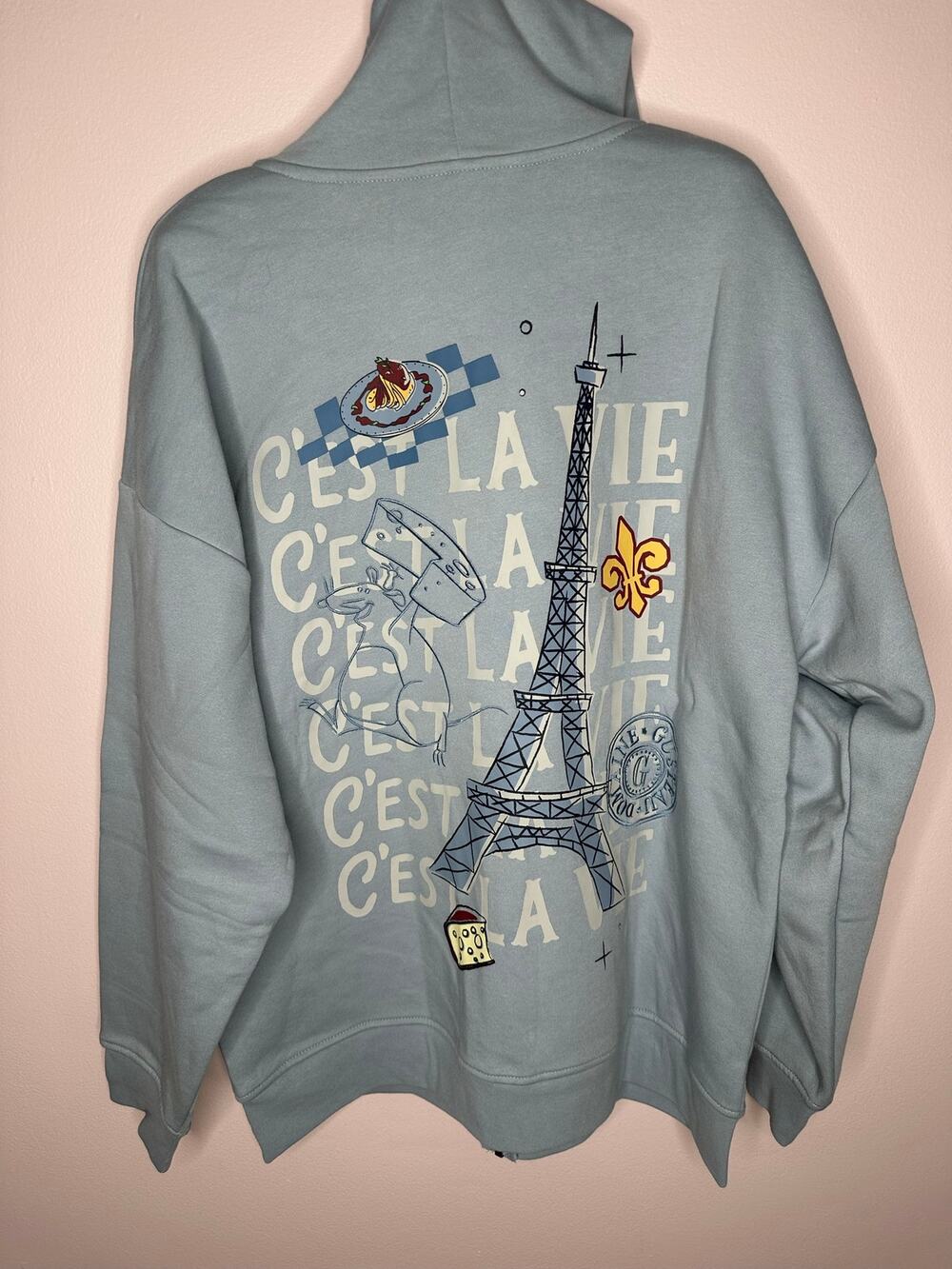 Disney Parks ratatouille men’s zip up Paris hoodie